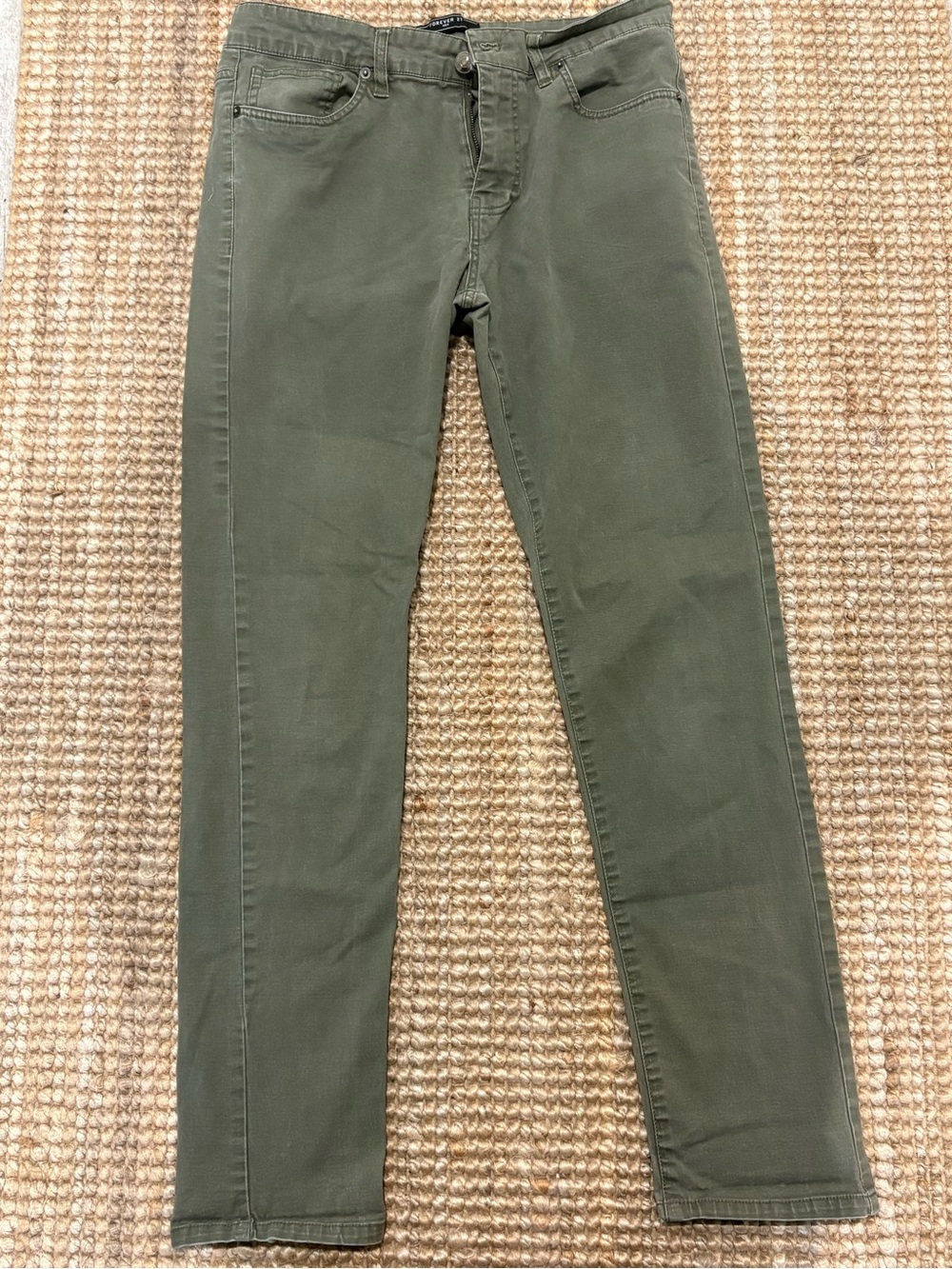 Men's Slim Jeans in Olive Green